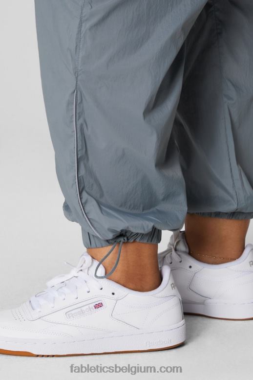 onweerswolk/reflecterend zilver vrouwen nylon broek met ultrahoge taille en pijpen Fabletics LH20J9