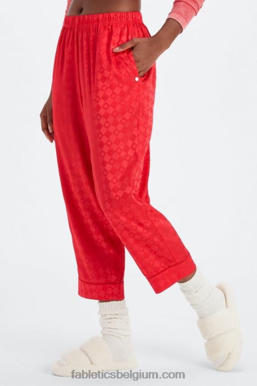 oranje nectar/eilandontsnapping/reflecterend zilver vrouwen ecosatin crop broek Fabletics LH20J49
