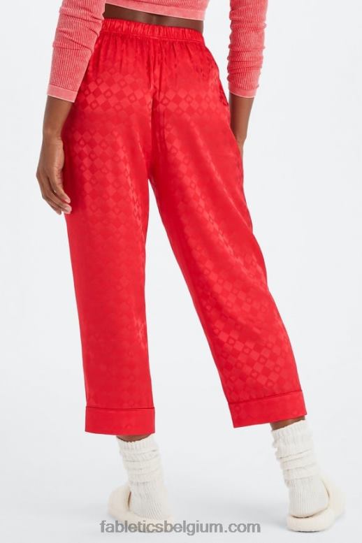 oranje nectar/eilandontsnapping/reflecterend zilver vrouwen ecosatin crop broek Fabletics LH20J49