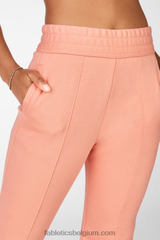 passie oranje/reflecterend zilver vrouwen Flare joggingbroek Fabletics LH20J138