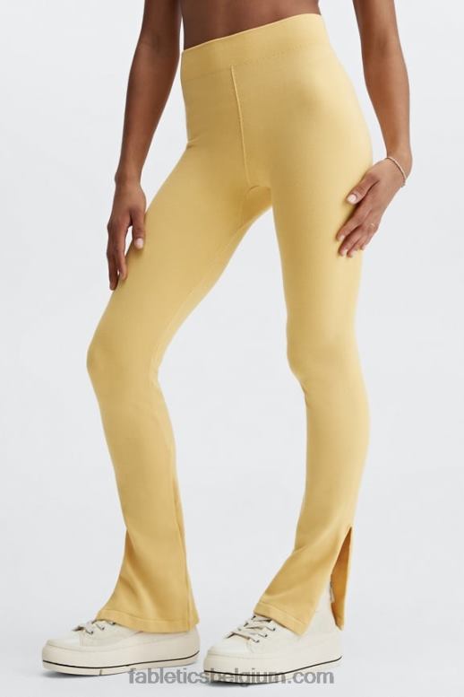 passie oranje/reflecterend zilver vrouwen wolk naadloze high-waisted split flare Fabletics LH20J5