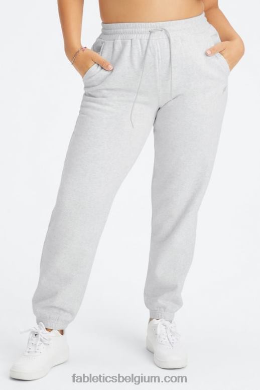 pluche roze/goudsbloem vrouwen forever fleece joggingbroek Fabletics LH20J67