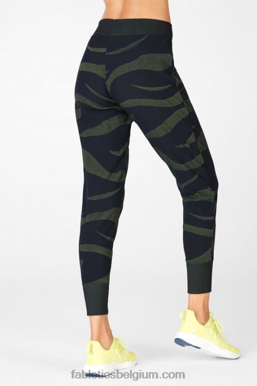 pluche roze/zwart vrouwen joelle jacquard joggingbroek Fabletics LH20J215