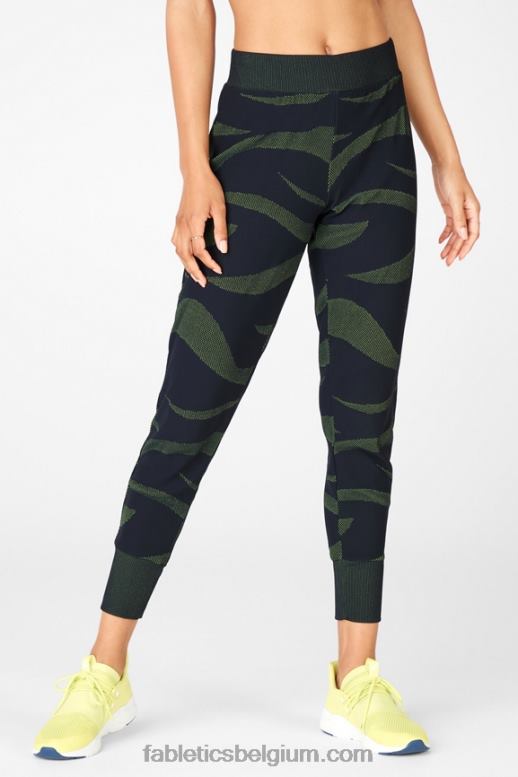 pluche roze/zwart vrouwen joelle jacquard joggingbroek Fabletics LH20J215