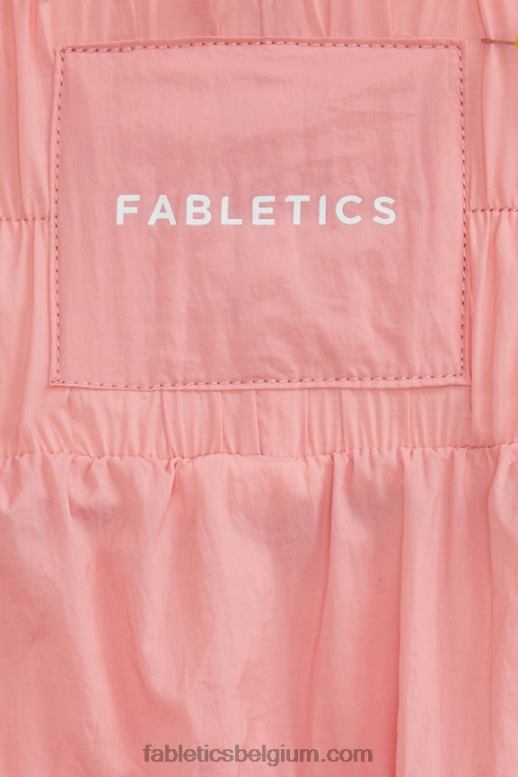 rouge blush/reflecterend zilver vrouwen nylon broek met ultrahoge taille en pijpen Fabletics LH20J7