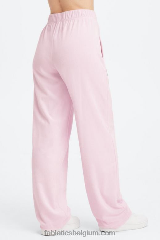 roze escape large zomergekte/reflecterend zilver vrouwen handdoekbadstof joggingbroek met wijde pijpen Fabletics LH20J136