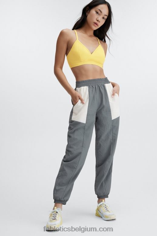 suikerpruim/zwarte stip vrouwen kickback tweekleurige trainingsbroek Fabletics LH20J127