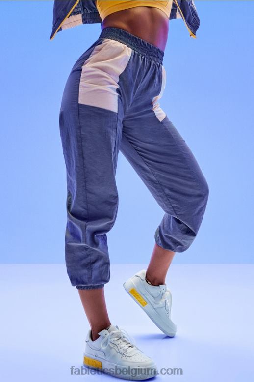 suikerpruim/zwarte stip vrouwen kickback tweekleurige trainingsbroek Fabletics LH20J127