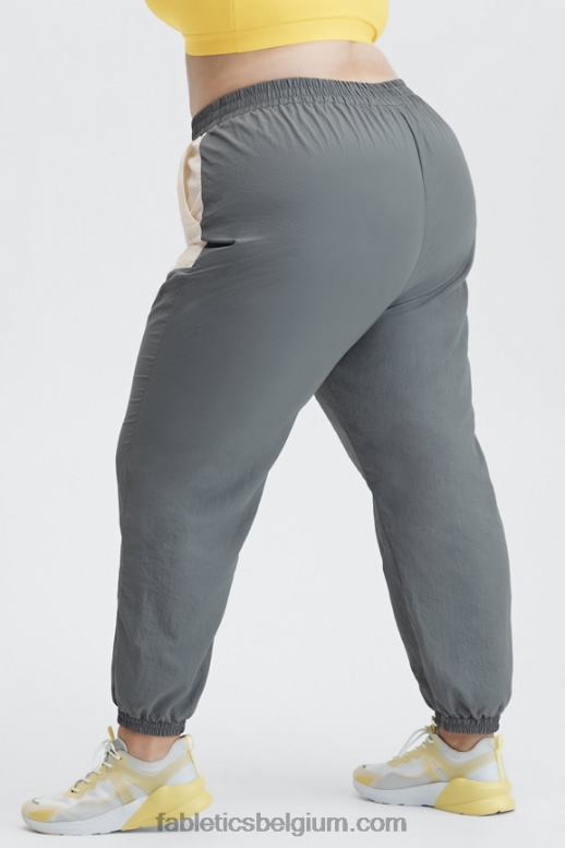 suikerpruim/zwarte stip vrouwen kickback tweekleurige trainingsbroek Fabletics LH20J128