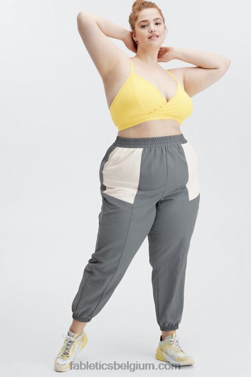 suikerpruim/zwarte stip vrouwen kickback tweekleurige trainingsbroek Fabletics LH20J128