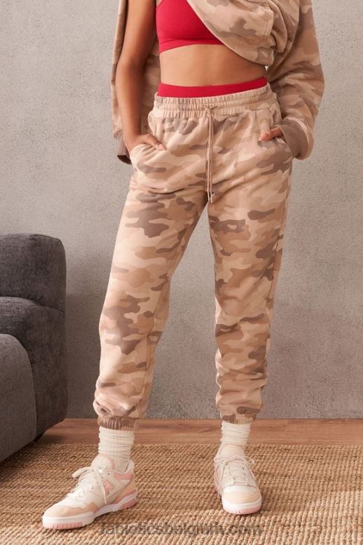 teddy grote camo/latte vrouwen forever fleece joggingbroek Fabletics LH20J70