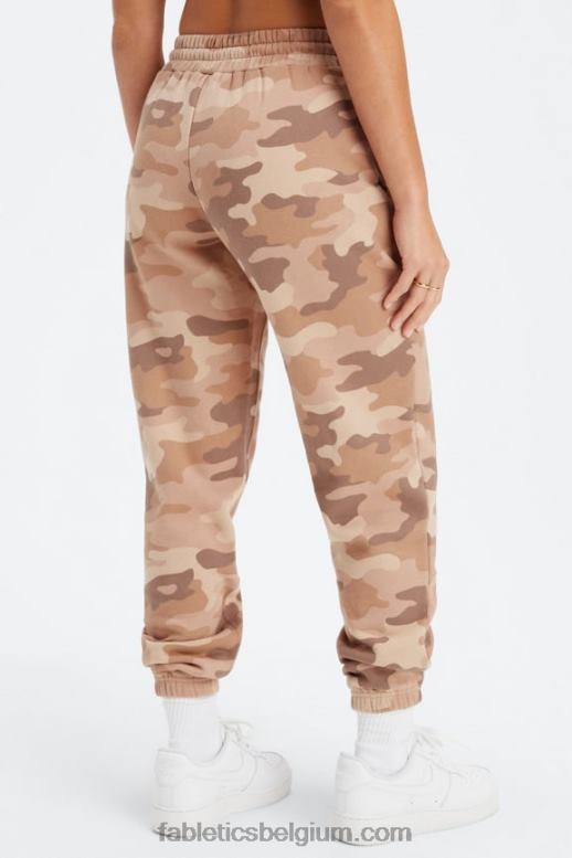 teddy grote camo/latte vrouwen forever fleece joggingbroek Fabletics LH20J70