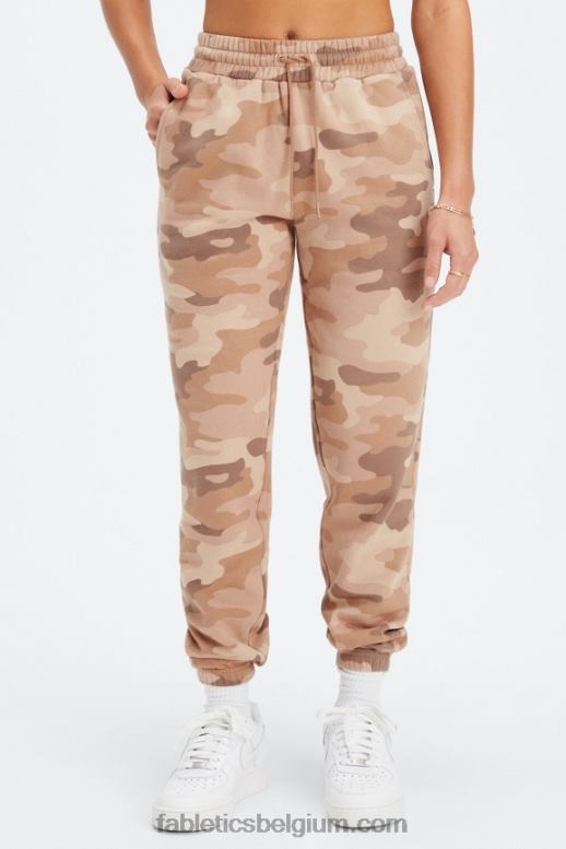 teddy grote camo/latte vrouwen forever fleece joggingbroek Fabletics LH20J70