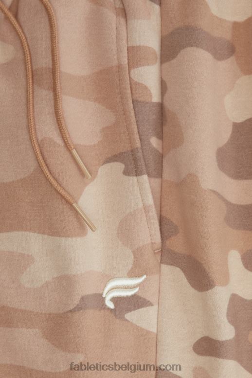 teddy grote camo/latte vrouwen forever fleece joggingbroek Fabletics LH20J70