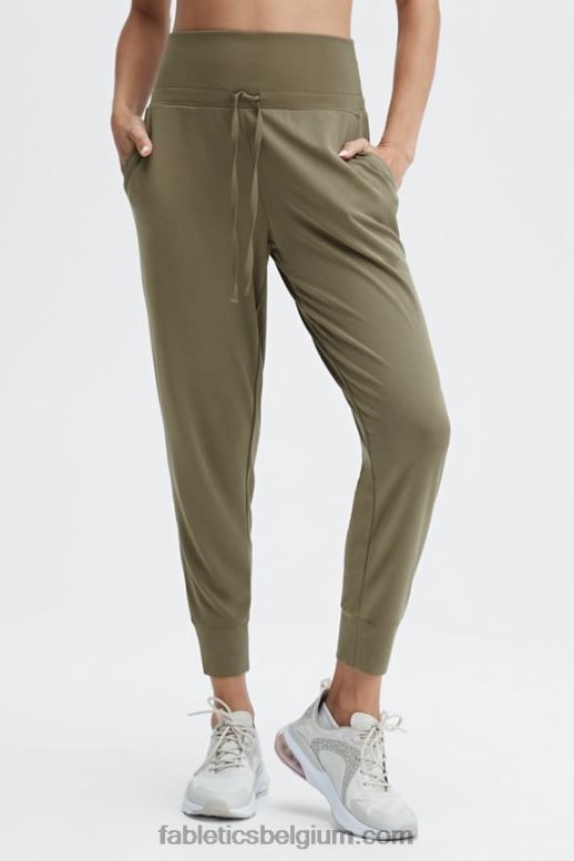 terrazzo/reflecterend logo vrouwen eco gestroomlijnde gebreide broek met trekkoord Fabletics LH20J100