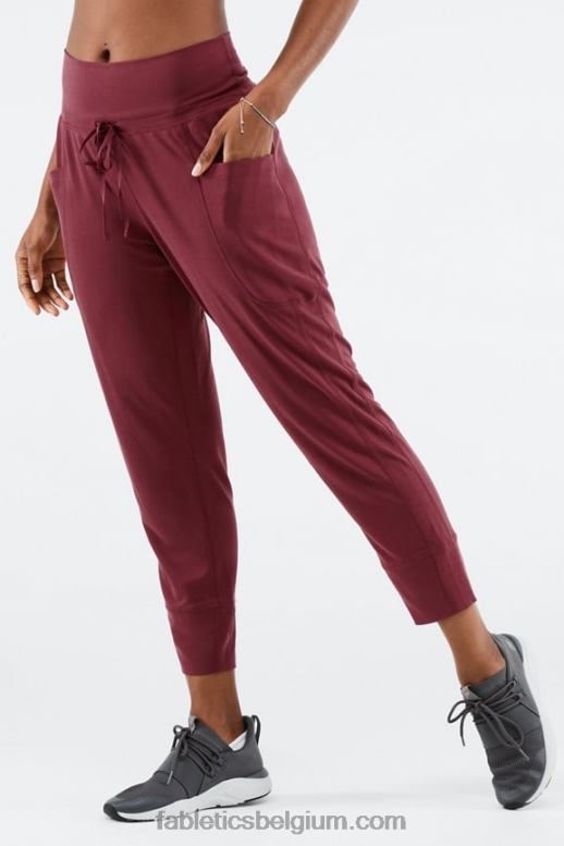 ultraviolet/wilgenschors vrouwen strakke gebreide broek met trekkoord Fabletics LH20J157