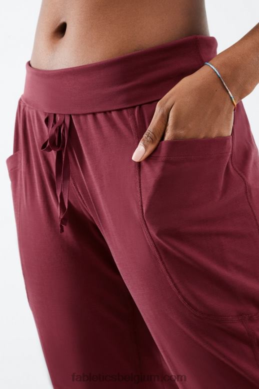 ultraviolet/wilgenschors vrouwen strakke gebreide broek met trekkoord Fabletics LH20J157