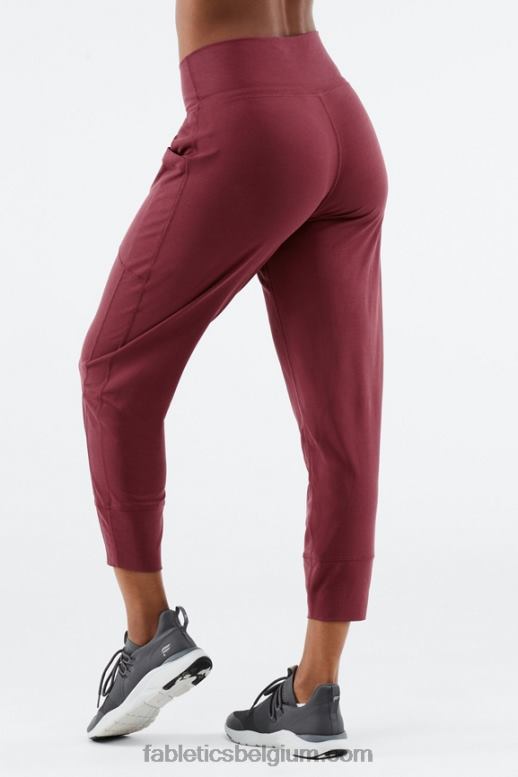ultraviolet/wilgenschors vrouwen strakke gebreide broek met trekkoord Fabletics LH20J157