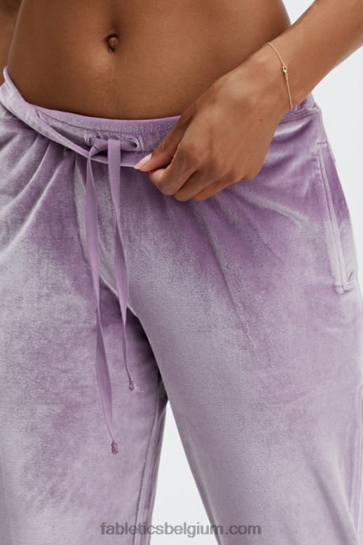 vervaagde olijf/roze punch vrouwen luxe velours joggingbroek Fabletics LH20J150