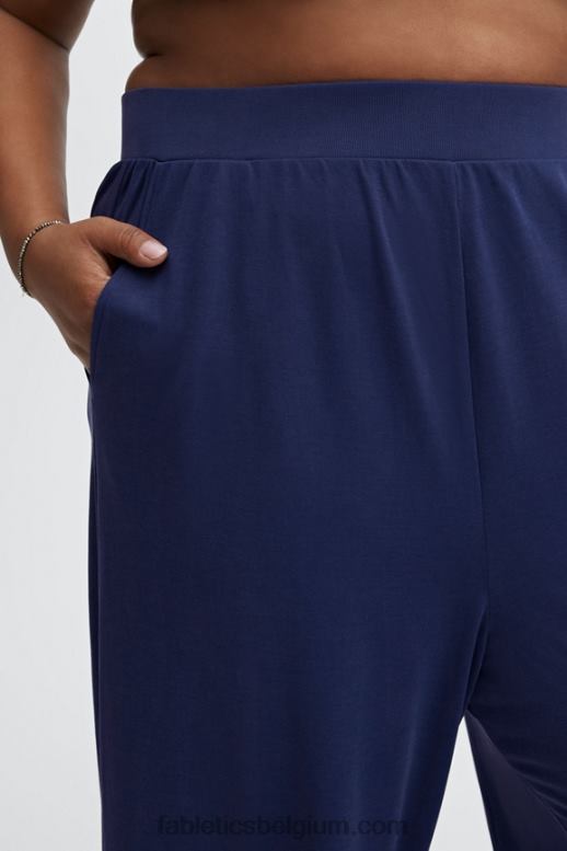 wit/multi vrouwen strakke gebreide broek met wijde pijpen Fabletics LH20J194