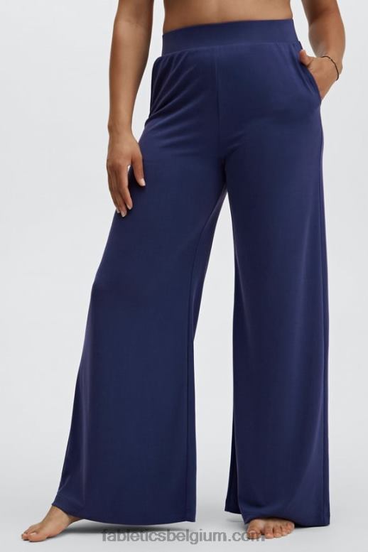 wit/pluche roze multi vrouwen strakke gebreide broek met wijde pijpen Fabletics LH20J193