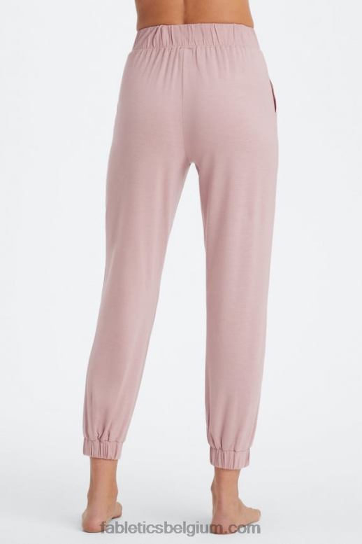zachtgrijze heide/atletiekclub vrouwen restoreknit taps toelopende broek Fabletics LH20J76