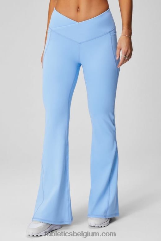 zwart/gerookt vrouwen crossover flare met hoge taille Fabletics LH20J44