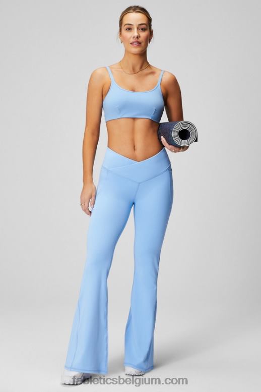 zwart/gerookt vrouwen crossover flare met hoge taille Fabletics LH20J44
