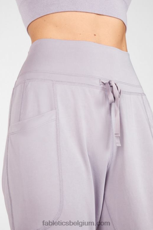 zwart/gerookt vrouwen strakke gebreide broek met trekkoord Fabletics LH20J156
