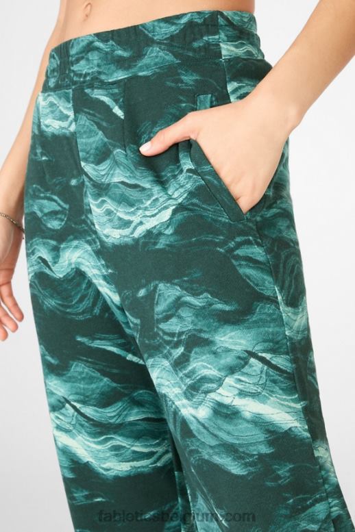 zwart / golvend jachtluipaard vrouwen cloe slanke joggingbroek Fabletics LH20J207