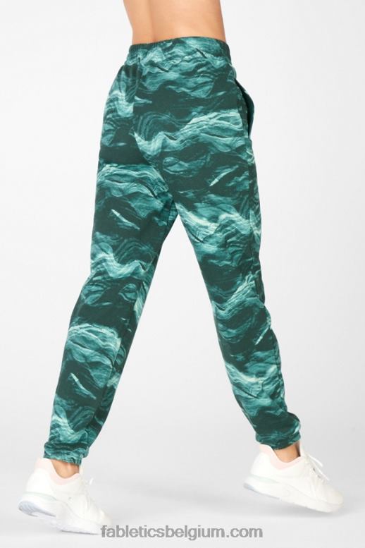 zwart / golvend jachtluipaard vrouwen cloe slanke joggingbroek Fabletics LH20J207