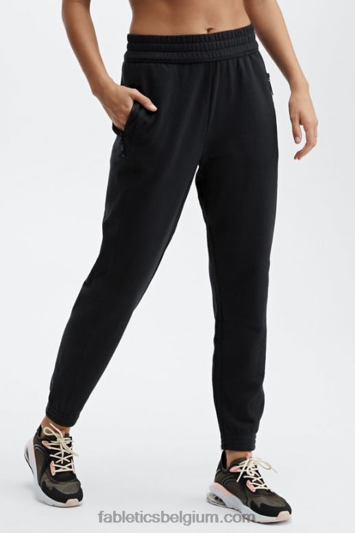 zwart/klassiek wit vrouwen milieubewuste slanke joggingbroek Fabletics LH20J57