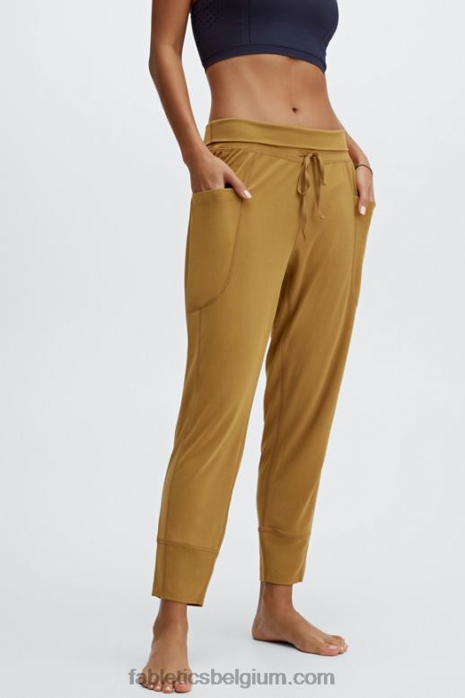 zwart/klassiek wit vrouwen strakke gebreide broek met trekkoord Fabletics LH20J154