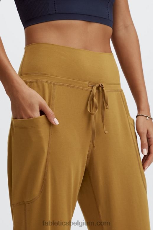zwart/klassiek wit vrouwen strakke gebreide broek met trekkoord Fabletics LH20J154