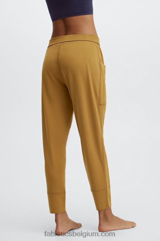 zwart/klassiek wit vrouwen strakke gebreide broek met trekkoord Fabletics LH20J154