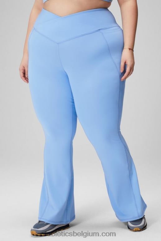 zwart/reflecterend zilver vrouwen crossover flare met hoge taille Fabletics LH20J45