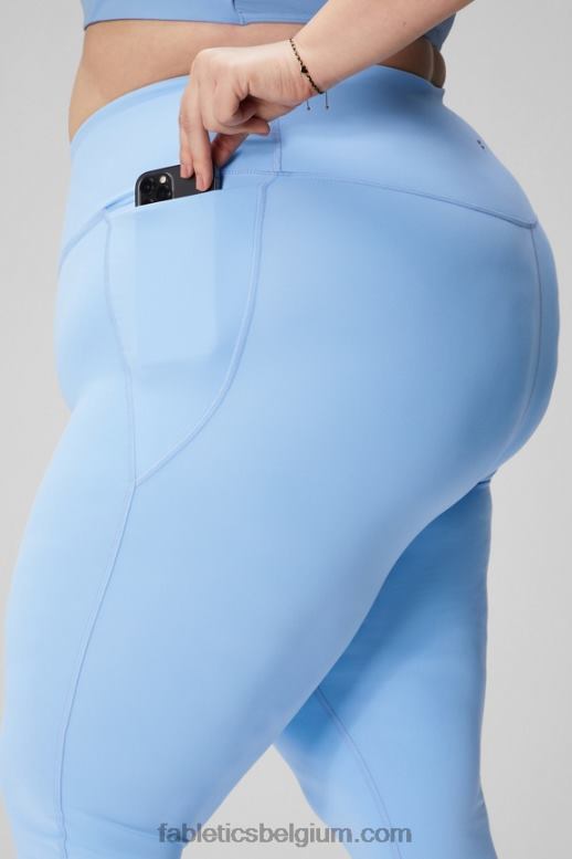 zwart/reflecterend zilver vrouwen crossover flare met hoge taille Fabletics LH20J45