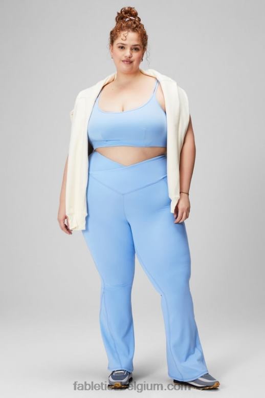 zwart/reflecterend zilver vrouwen crossover flare met hoge taille Fabletics LH20J45