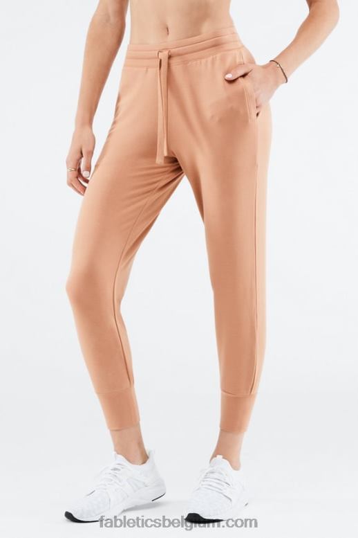 zwart/regenwolk vrouwen luxe badstof jogger 1 Fabletics LH20J14