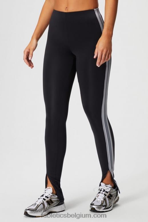 zwart/regenwolk vrouwen motion365+ pull-on broek met gedraaide strepen Fabletics LH20J47