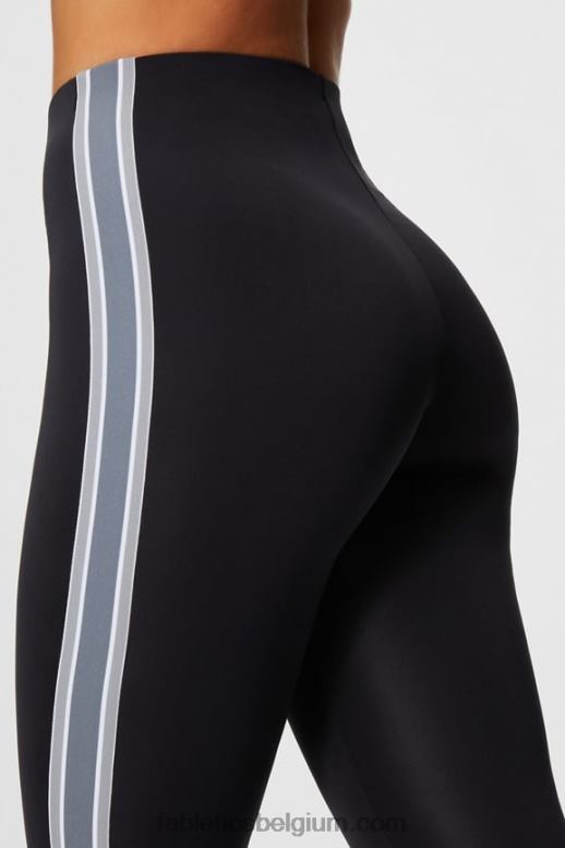zwart/regenwolk vrouwen motion365+ pull-on broek met gedraaide strepen Fabletics LH20J47