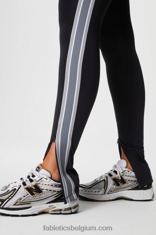 zwart/regenwolk vrouwen motion365+ pull-on broek met gedraaide strepen Fabletics LH20J47