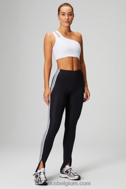 zwart/regenwolk vrouwen motion365+ pull-on broek met gedraaide strepen Fabletics LH20J47