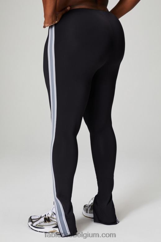 zwart/regenwolk vrouwen motion365+ pull-on broek met gedraaide strepen Fabletics LH20J48