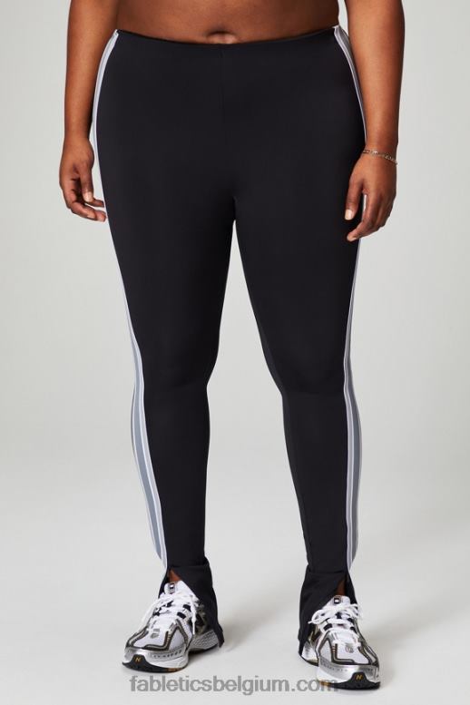 zwart/regenwolk vrouwen motion365+ pull-on broek met gedraaide strepen Fabletics LH20J48