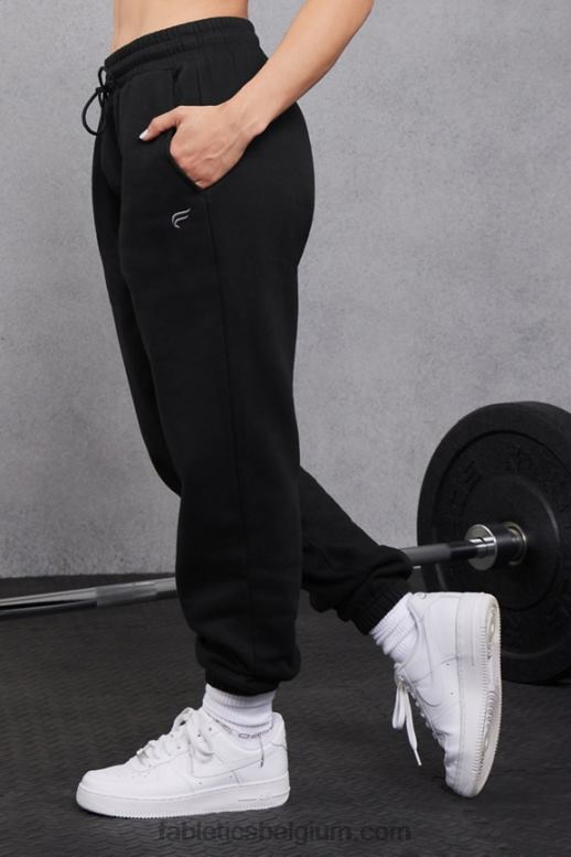 zwart/tin vrouwen forever fleece joggingbroek Fabletics LH20J71