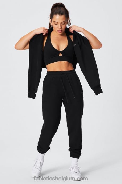 zwart/tin vrouwen forever fleece joggingbroek Fabletics LH20J71
