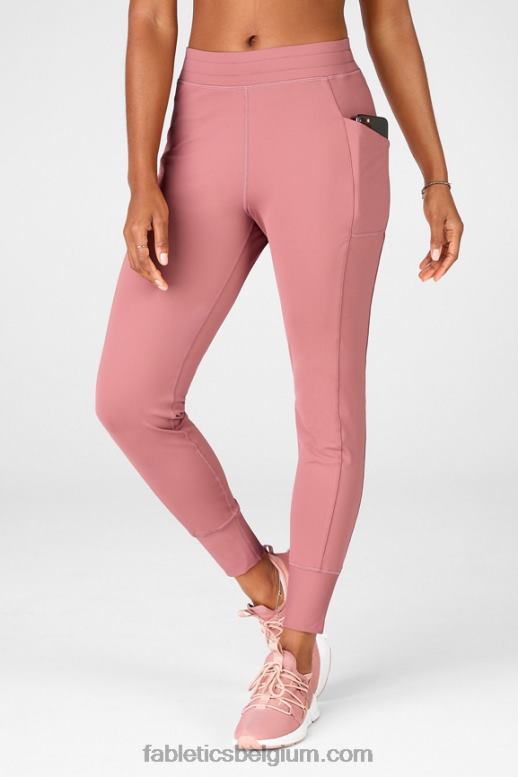 zwart/tin vrouwen thermaflex hoog getailleerde pocketjoggingbroek Fabletics LH20J65
