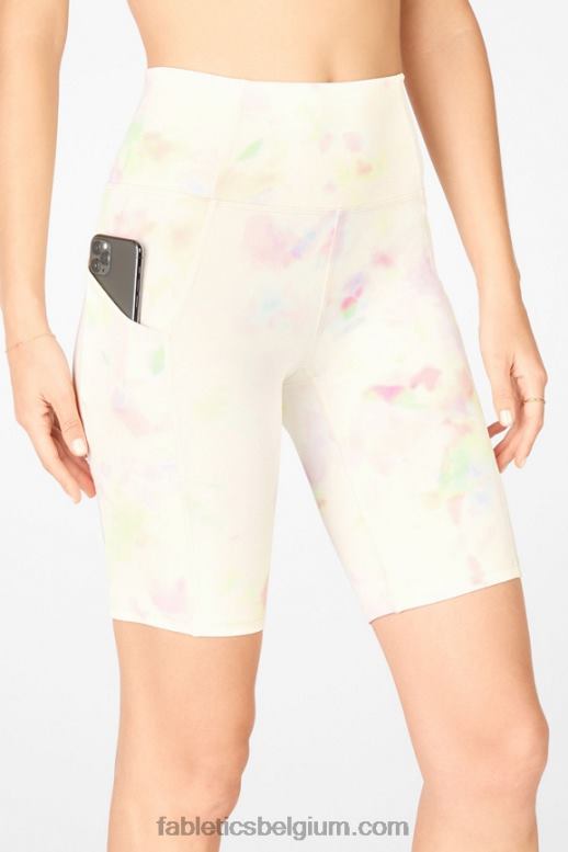 aarden/groene citrus vrouwen oasis hoog getailleerde pocket short 9'' Fabletics LH20J525