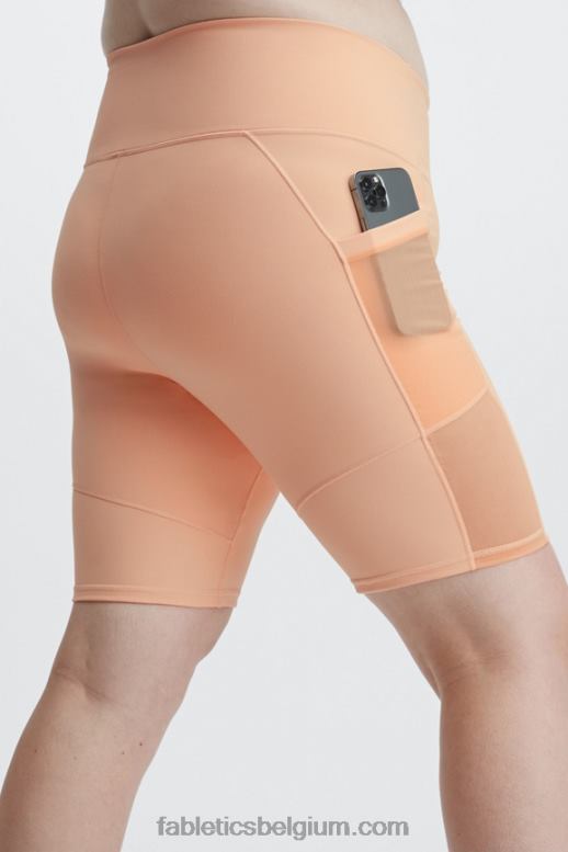 baksteen/mandarijn vrouwen on-the-go powerhold high-waisted 9'' short Fabletics LH20J519